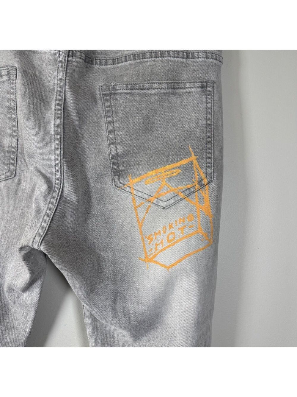 Off-White c/o Virgil Abloh Main Label 2013 Orange Graphic Skinny Jeans size 36 - Picture 5 of 15
